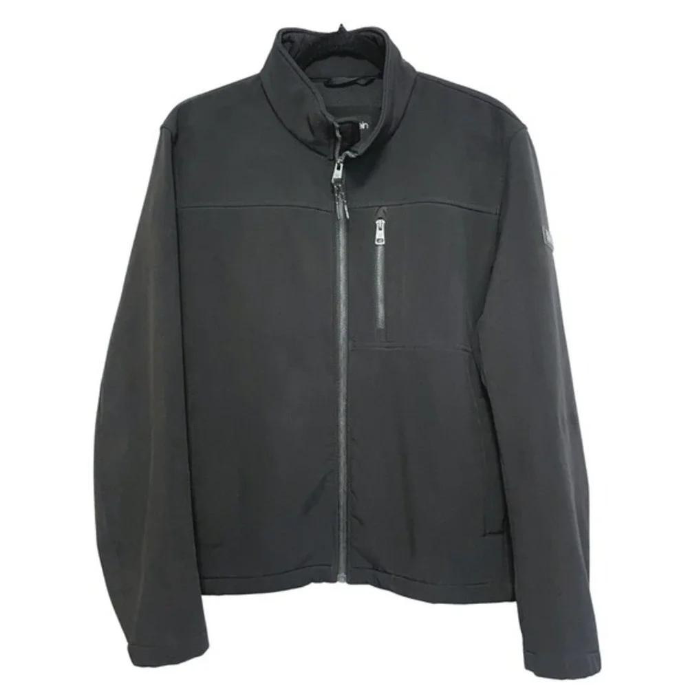 Calvin Klein Scuba Jacket Mens‎ M Black Fleece Lined Water Resistant Stretch